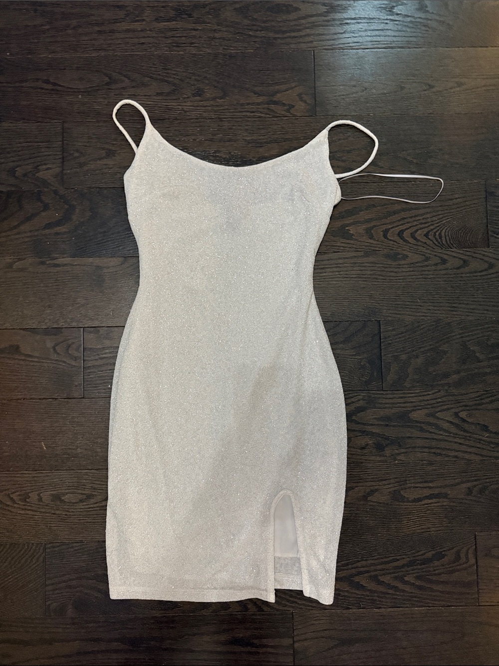 Windsor Shimmery Cream Spaghetti Strap Slip Dress